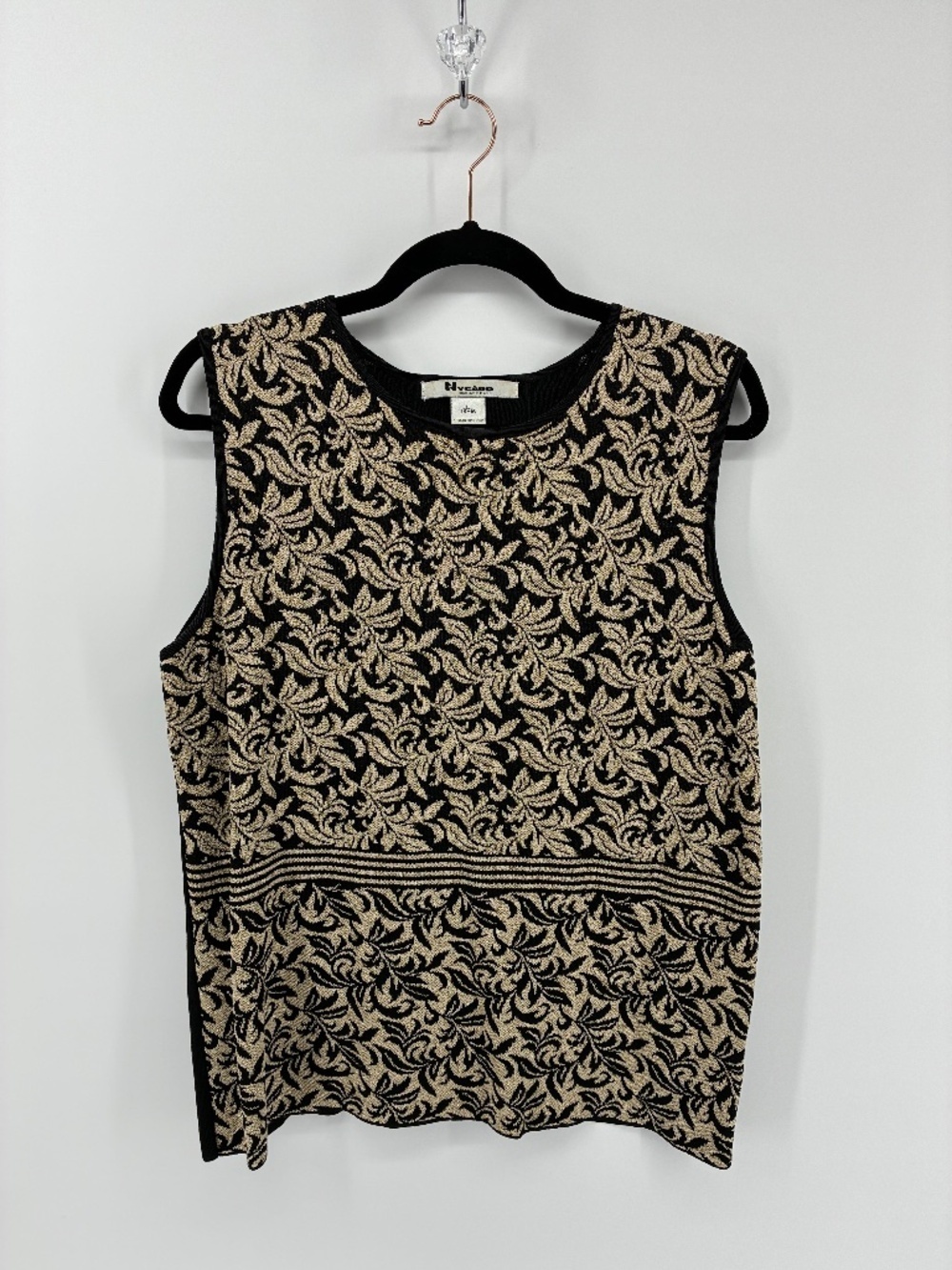 Black & Gold Sleeveless Nygard Dress Top